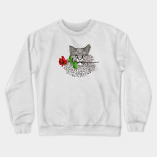 Valentine's Cat Crewneck Sweatshirt